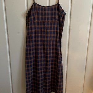 Plaid Midi Dress Slip